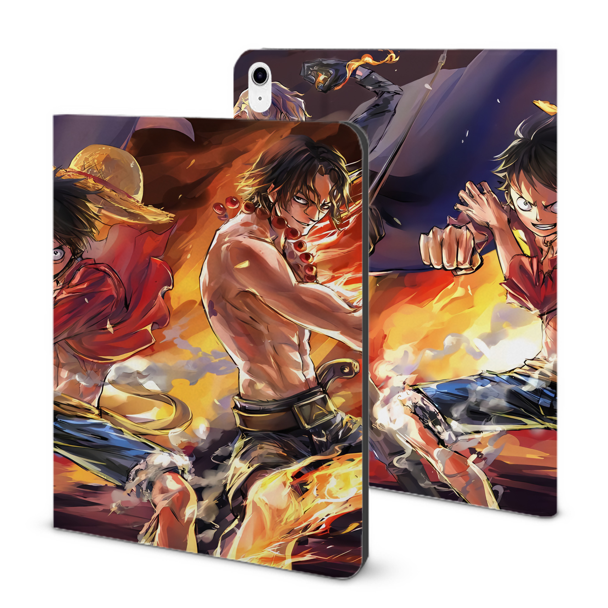 （画像用） ワンピース ONE PIECE IPad ケース ブック型 PUレザー TPU 耐衝撃 軽量 薄型 ペン収納なし 全面保護 IPad 各モデル対応